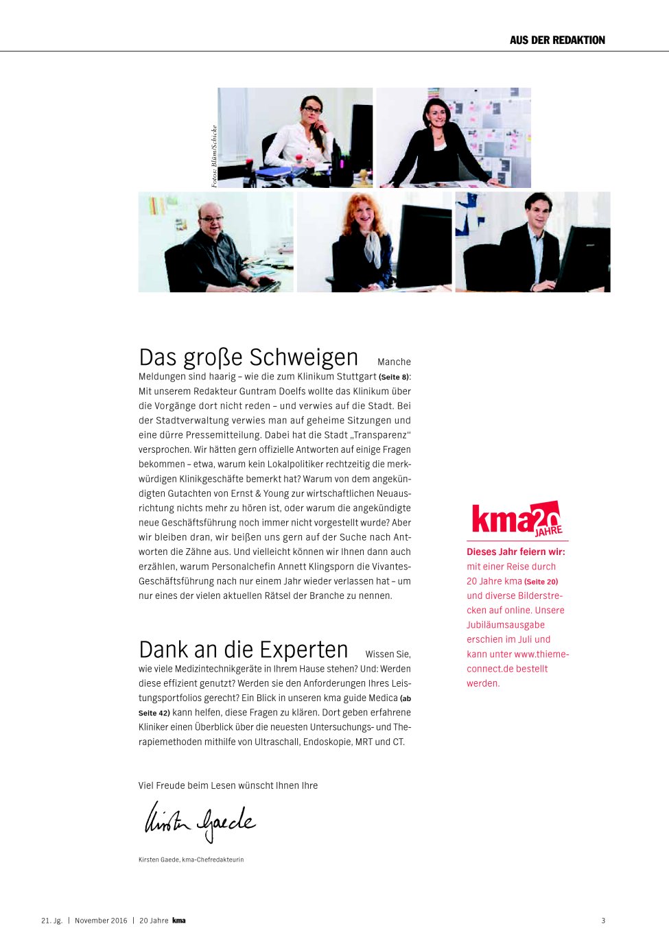 Vorschauseite 1: Aus der Redaktion