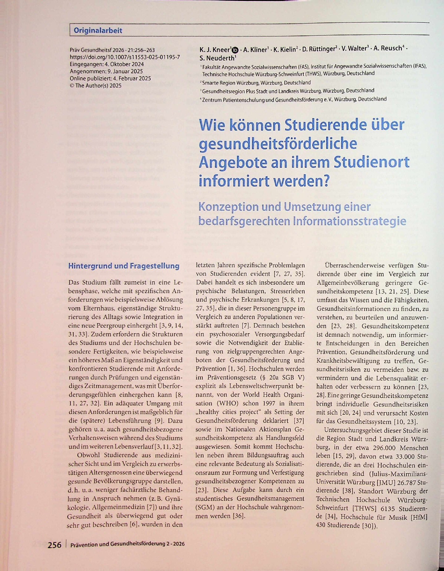 Vorschauseite 1: Wie können Studierende über gesundheitsförderliche Angebote an ihrem Studienort informiert werden? Konzeption und Umsetzung einer bedarfsgerechten Informationsstrategie