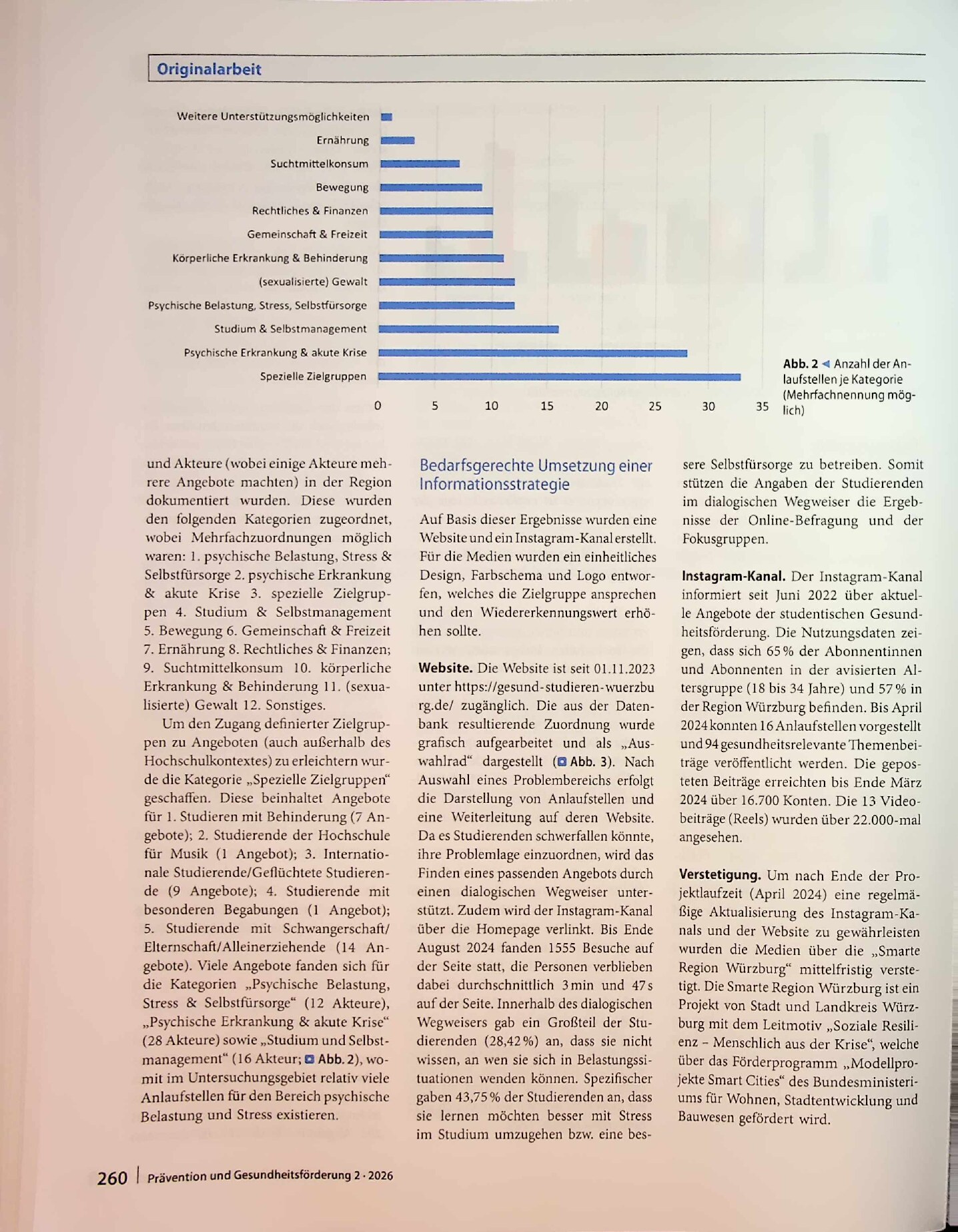 Vorschauseite 5: Wie können Studierende über gesundheitsförderliche Angebote an ihrem Studienort informiert werden? Konzeption und Umsetzung einer bedarfsgerechten Informationsstrategie