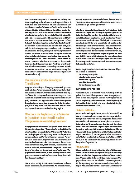 Vorschauseite 4: Transitionen in der Pflege – eine Erweiterung der pflegerischen Begleitung?