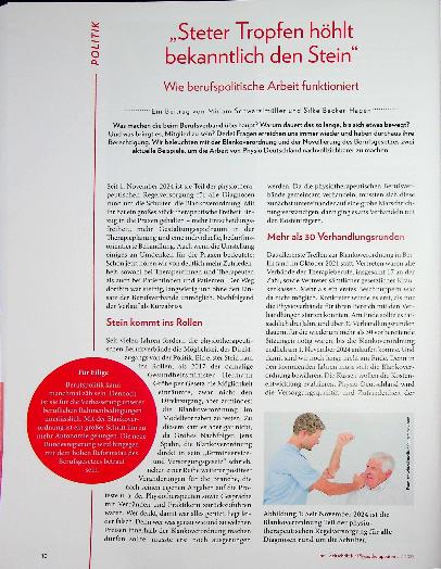 Vorschauseite 1: „Steter Tropfen höhlt bekanntlich den Stein“ Wie berufspolitische Arbeit funktioniert