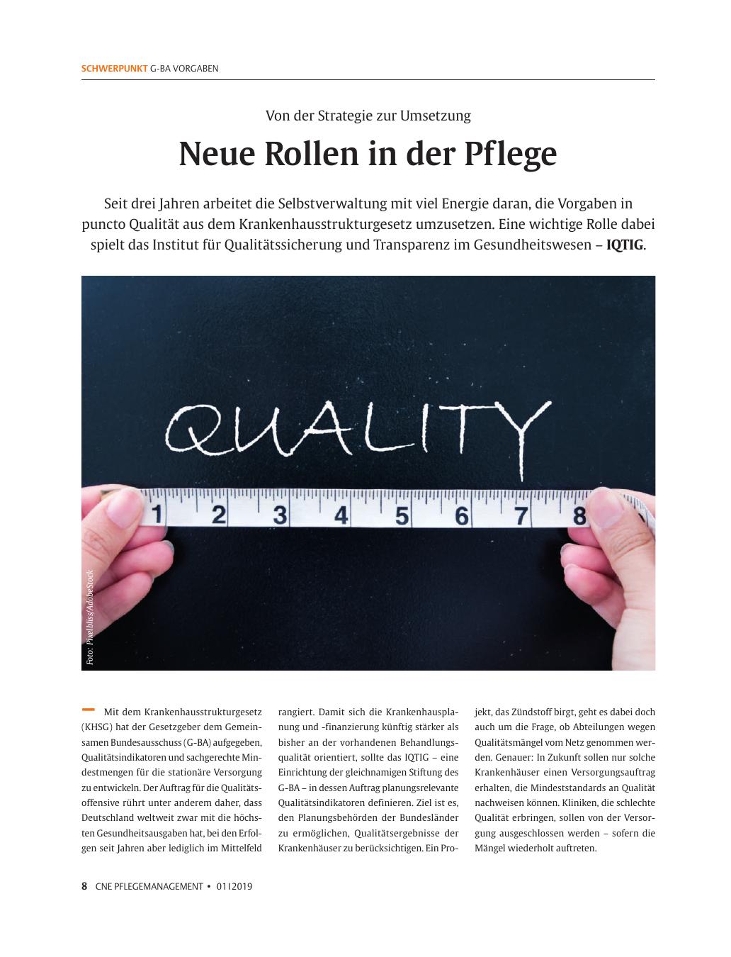 Vorschauseite 1: Neue Rollen in der Pflege