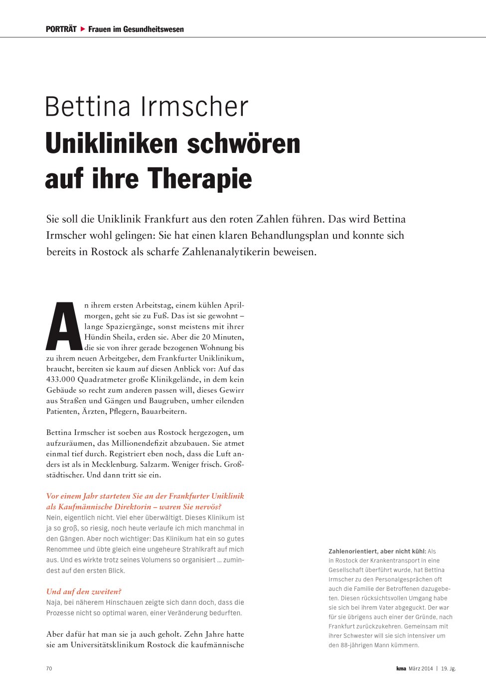 Vorschauseite 1: Unikliniken schwören auf ihre Therapie
