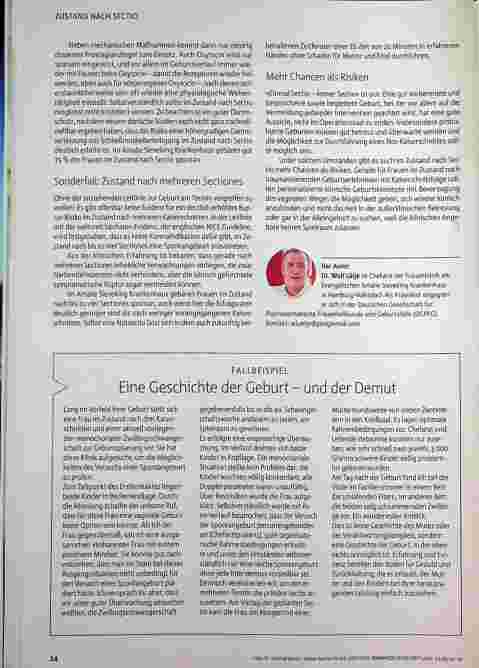Vorschauseite 3: "Einmal Sectio - immer Sectio" ist out.
