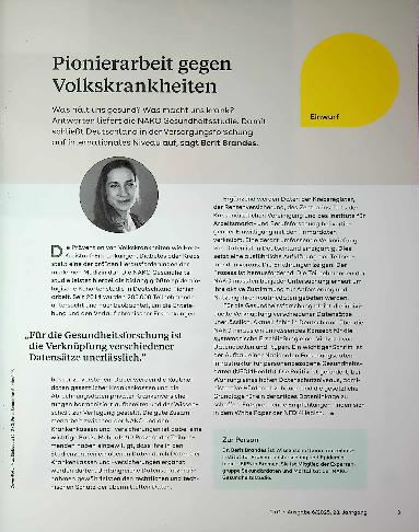 Vorschauseite 1: Pionierarbeit gegen Volkskrankheiten