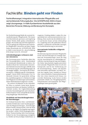 Vorschauseite 1: Fachkräfte: Binden geht vor Finden