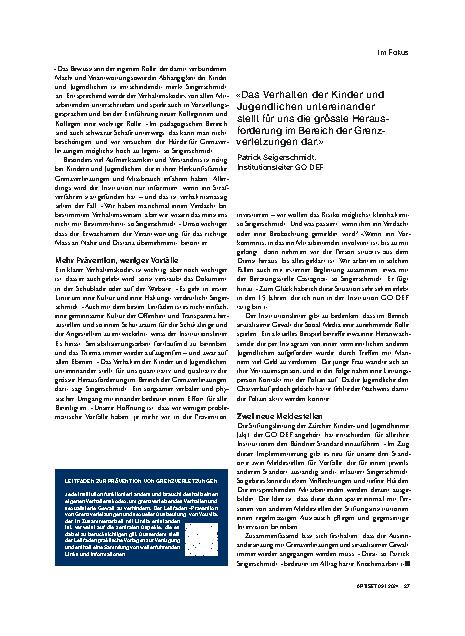 Vorschauseite 3: Gewalt vorbeugen: Hürden hochhalten