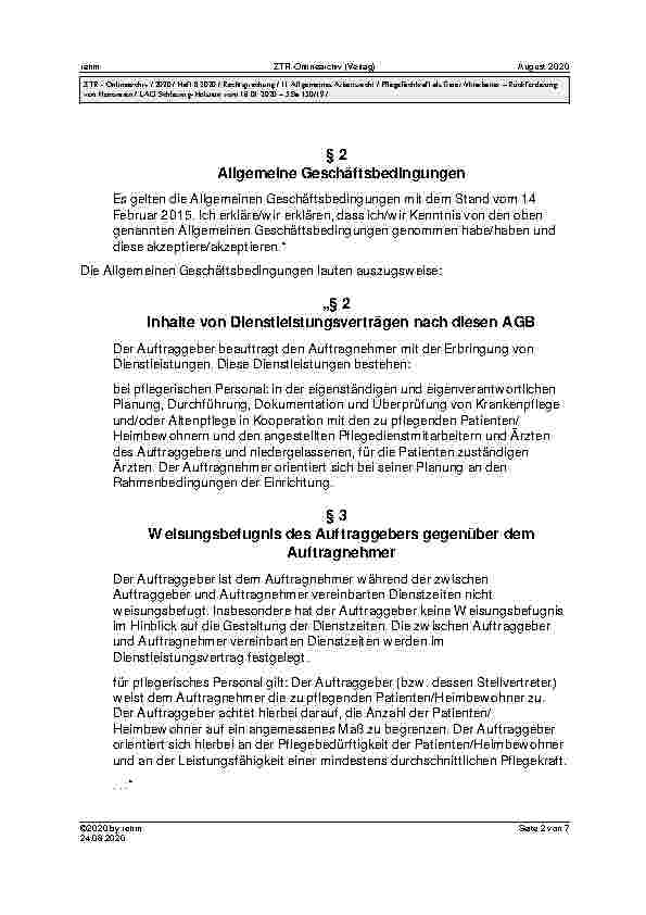 Vorschauseite 2: LAG Schleswig-Holstein vom 16.01.2020 – 5 Sa 150/19 Urteil des LAG Schleswig-Holstein vom 16.01.2020 – 5 Sa 150/19; Revision nicht zugelassen BGB § 242, § 812