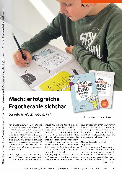 Vorschauseite 1: Macht erfolgreiche Ergotherapie sichtbar. Das Arbeitsheft „Ergo-Begleiter“.