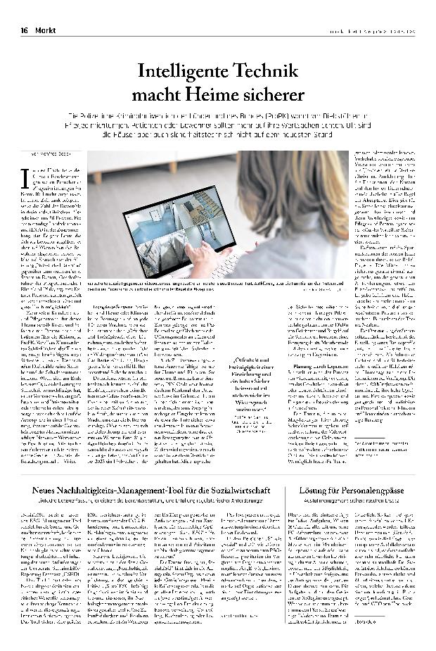 Vorschauseite 1: Intelligente Technik macht Heime sicherer.