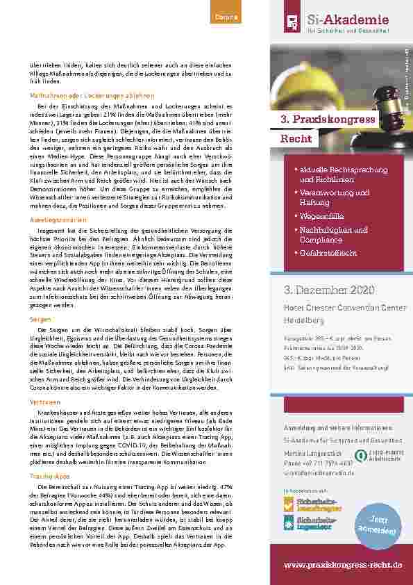 Vorschauseite 2: COVID-19 Snapshot Monitoring: Risikowahrnehmung und Akzeptanz der Schutzmaßnahmen sinken