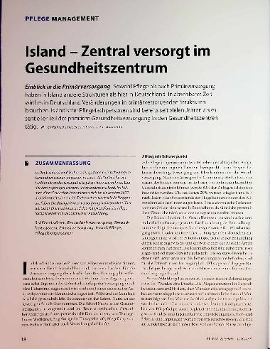Vorschauseite 1: Island - Zentral versorgt im Gesundheitszentrum