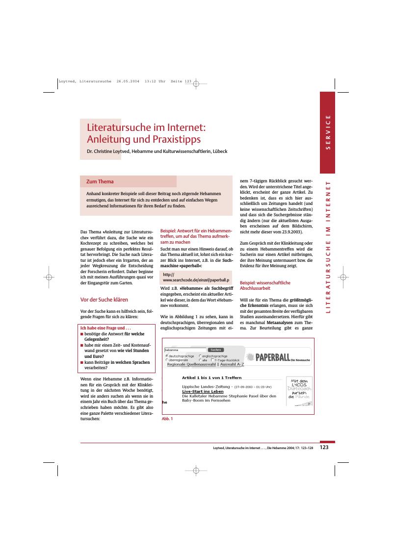 Vorschauseite 1: Literatursuche im Internet: Anleitung und Praxistipps