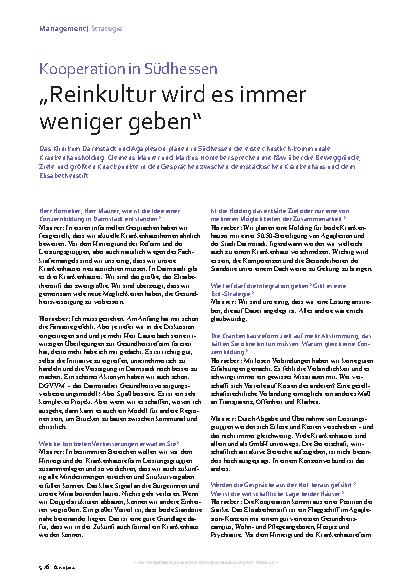 Vorschauseite 1: Kooperation in Südhessen „Reinkultur wird es immer weniger geben“