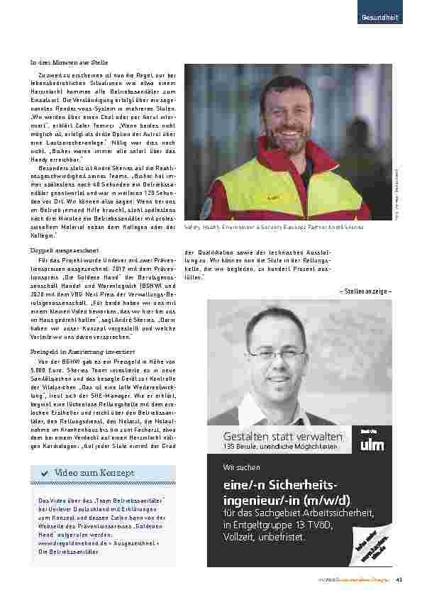Vorschauseite 4: Betriebssanitäter bei Unilever. Fachkundige Hilfe, bis der Rettungswagen kommt.