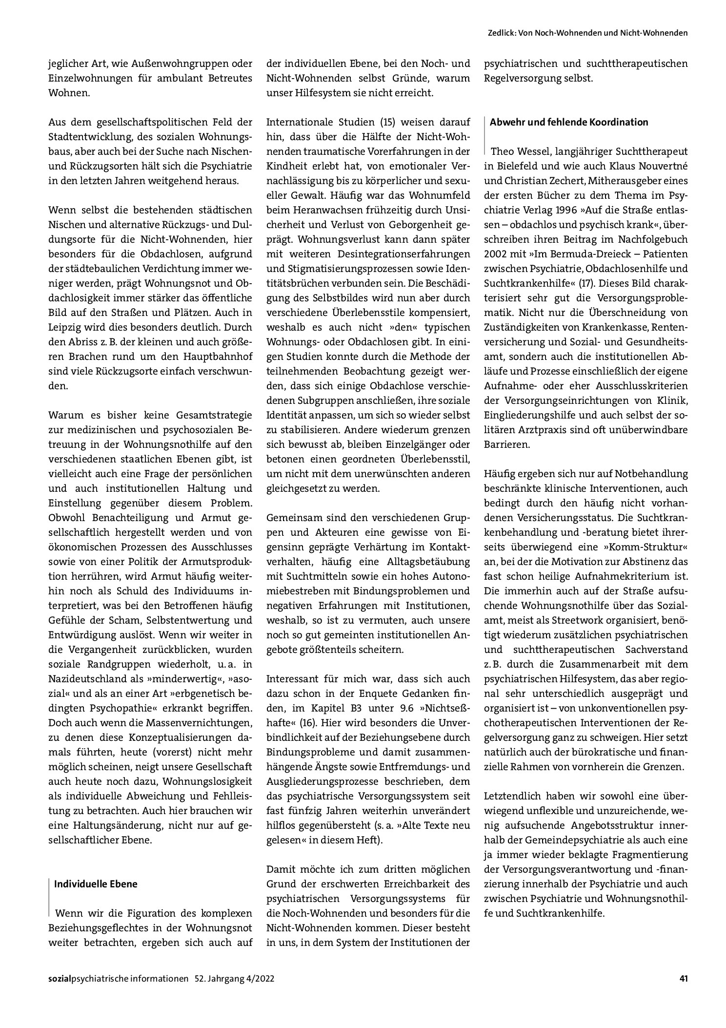 Vorschauseite 3: Von Noch-Wohnenden und Nicht-Wohnenden. Zum Verhältnis von Wohnungs- bzw. Obdachlosigkeit und Psychiatrie