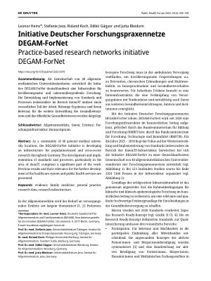 Vorschauseite 1: Initiative Deutscher Forschungspraxennetze DEGAM-ForNet