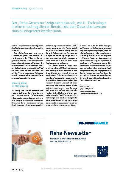 Vorschauseite 3: Reha-Generator Smarte Hilfe fürs Antragsverfahren