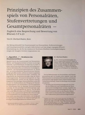 Vorschauseite 1: Prinzipien des Zusammenspiels von Personalräten, Stufenvertretungen und Gesamtpersonalräten