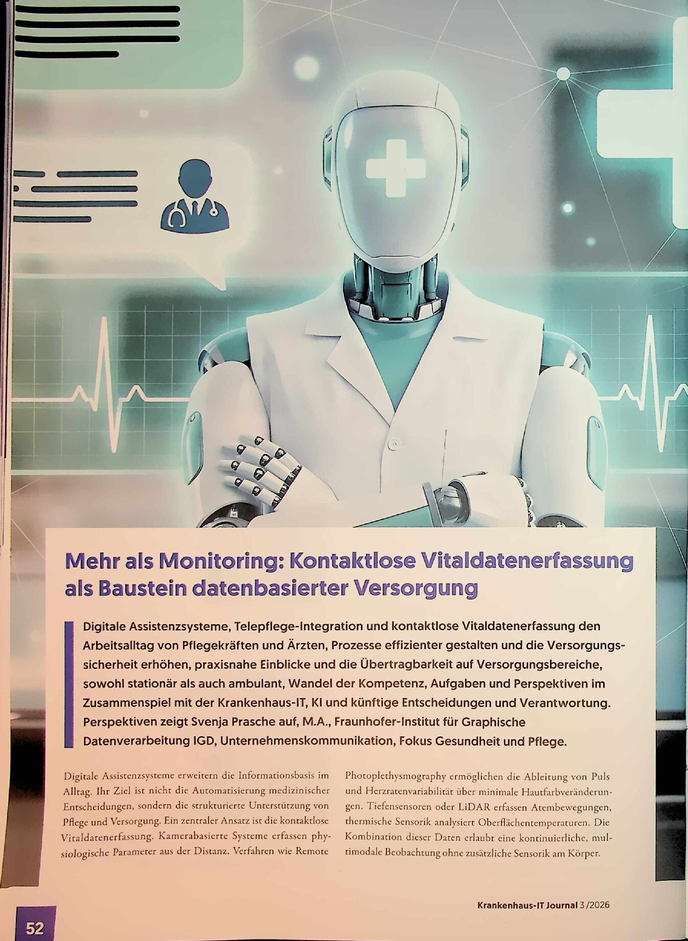 Vorschauseite 1: Mehr als Monitoring: Kontaktlose Vitaldatenerfassung als Baustein datenbasierter Versorgung