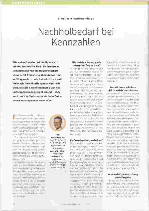 Vorschauseite 1: Nachholbedarf bei Kennzahlen
