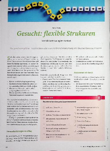 Vorschauseite 1: Gesucht: flexible Strukturen Soziale Betreuung im Kontext