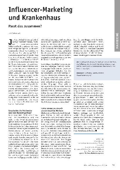 Vorschauseite 1: Influencer-Marketing und Krankenhaus - Passt das zusammen?