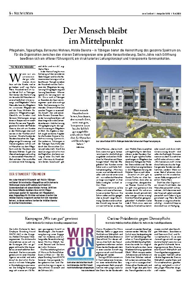 Vorschauseite 1: Der Mensch bleibt im Mittelpunkt