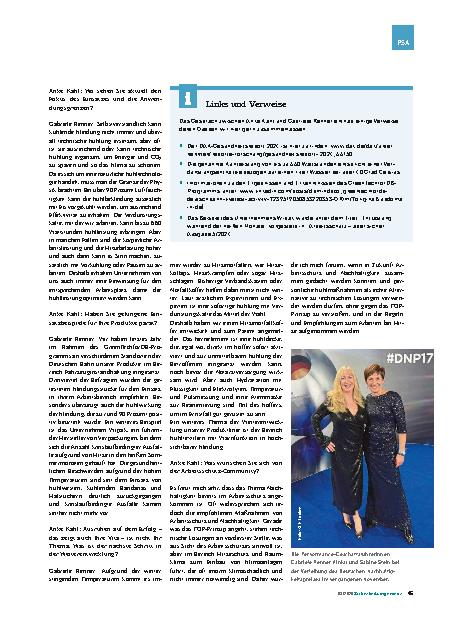 Vorschauseite 2: Interview mit Gabriele Renner zum Gewinn des Nachhaltigkeitspreises Klimaanlage zum Anziehen
