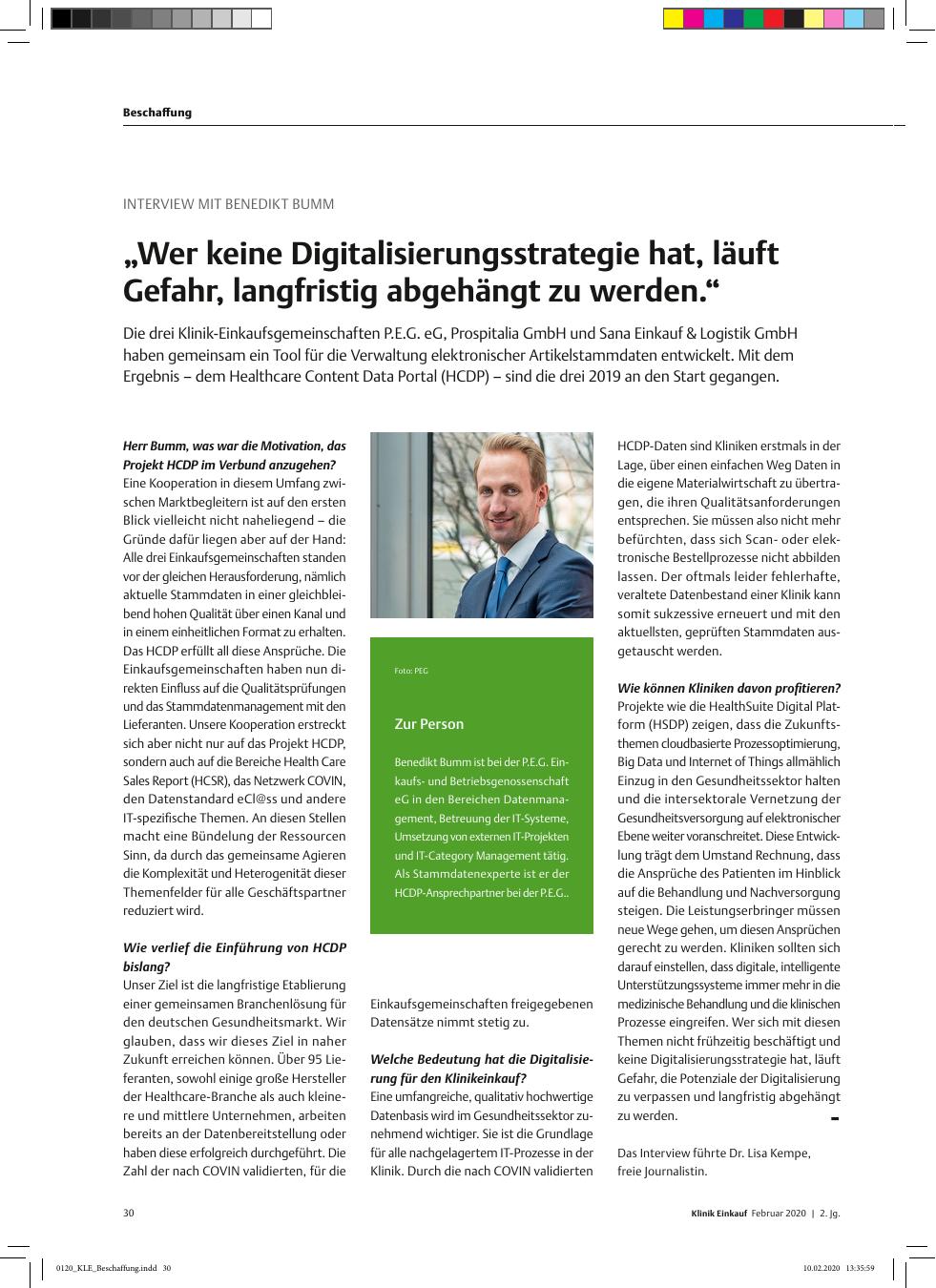 Vorschauseite 1: Interview Mit Benedikt Bumm: „Wer keine Digitalisierungsstrategie hat, läuft Gefahr, langfristig abgehängt zu werden.“