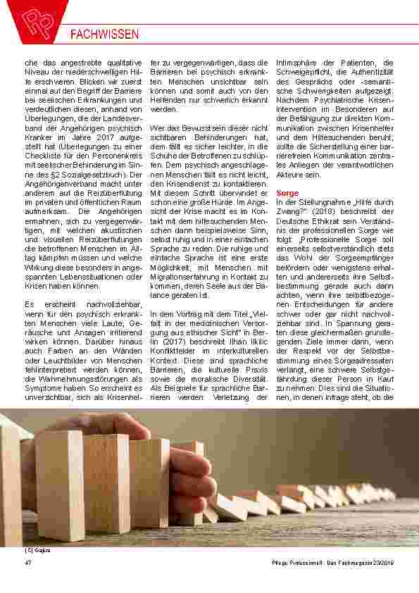 Vorschauseite 3: Selbstbestimmung und unterstützende Sorge als fachlich ethisch leitende Maßstäbe der Kommunikation im Kontext ambulant psychiatrischer Krisenversorgung