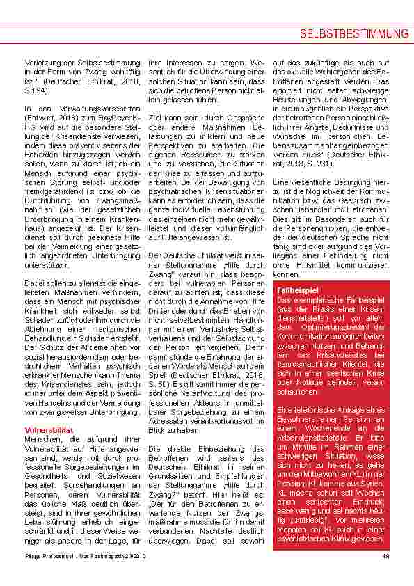 Vorschauseite 4: Selbstbestimmung und unterstützende Sorge als fachlich ethisch leitende Maßstäbe der Kommunikation im Kontext ambulant psychiatrischer Krisenversorgung