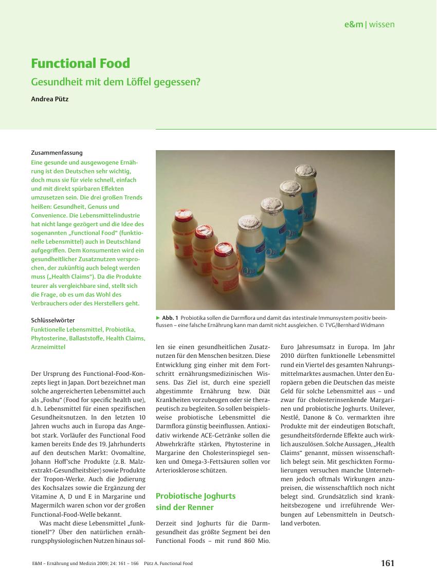 Vorschauseite 1: Functional Food – Gesundheit mit dem Löffel gegessen?