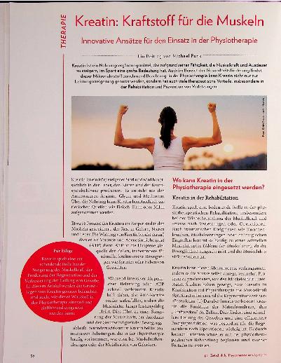 Vorschauseite 1: Kreatin: Kraftstoff für die Muskeln Innovative Ansätze für den Einsatz in der Physiotherapie
