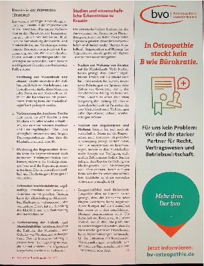 Vorschauseite 2: Kreatin: Kraftstoff für die Muskeln Innovative Ansätze für den Einsatz in der Physiotherapie
