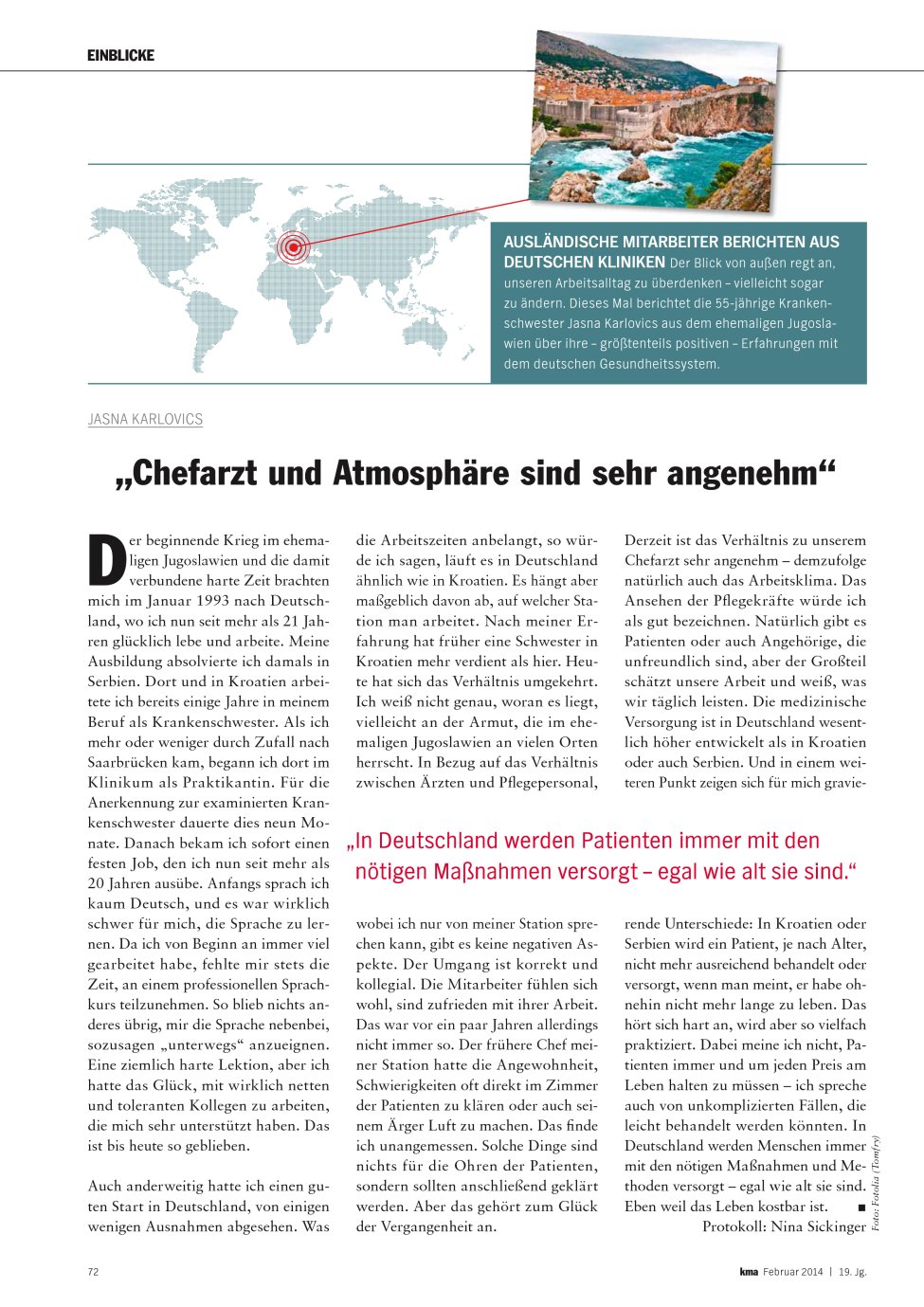 Vorschauseite 1: „Chefarzt und Atmosphäre sind sehr angenehm“