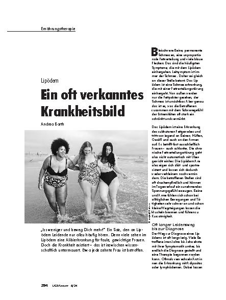Vorschauseite 1: Lipödem - Ein oft verkanntes Krankheitsbild