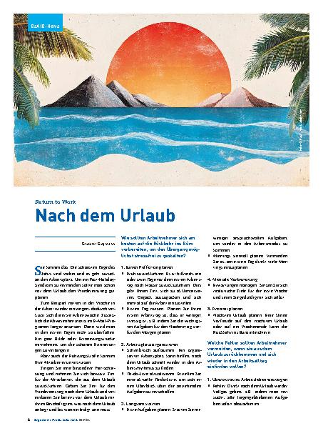 Vorschauseite 1: Return to Work nach dem Urlaub