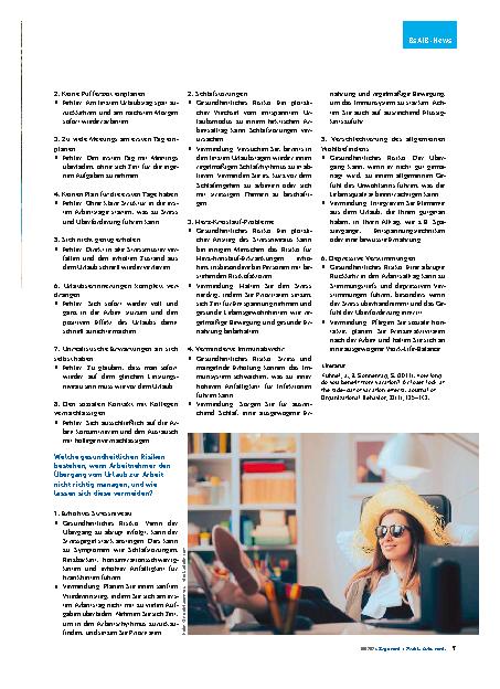 Vorschauseite 2: Return to Work nach dem Urlaub