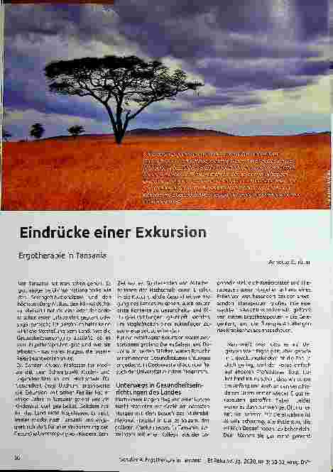 Vorschauseite 1: Eindrücke einer Exkursion Ergotherapie in Tansania - Annette