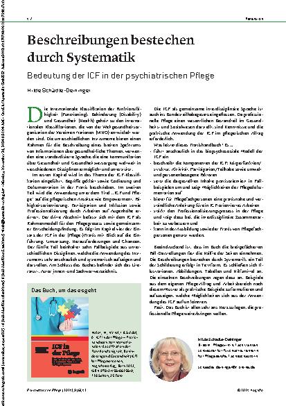 Vorschauseite 1: Beschreibungen bestechen durch Systematik. Bedeutung der ICF in der psychiatrischen Pflege.