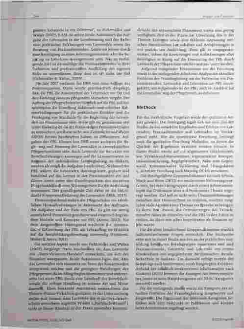 Vorschauseite 2: Praxisbegleitung durch Lehrende der Pflegeschulen in der generalistischen Pflegeausbildung: Eine qualitative Analyse der Erwartungen und Anforderungen.
