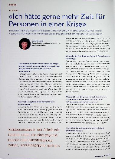 Vorschauseite 1: "Ich hätte gerne mehr Zeit für Personen in einer Krise."