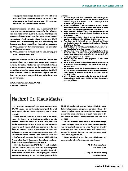 Vorschauseite 2: Stellungnahme der DGNR zu Personalkorridoren
