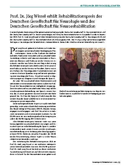 Vorschauseite 4: Stellungnahme der DGNR zu Personalkorridoren