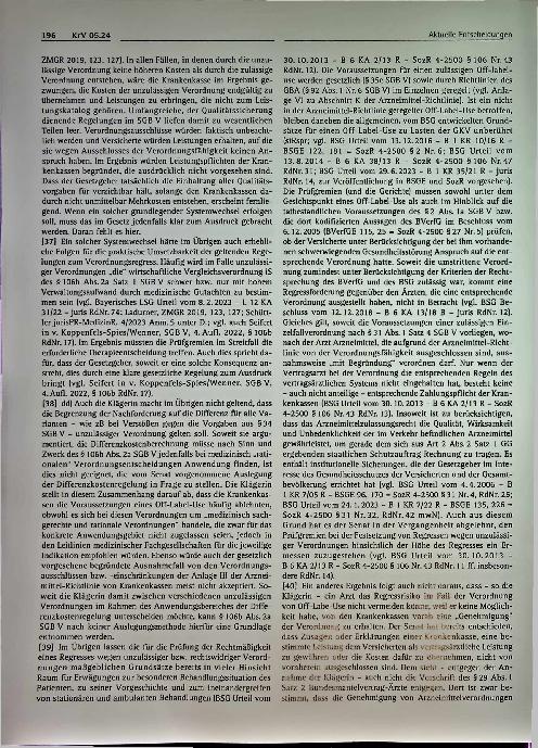 Vorschauseite 6: Aktuelle Entscheidungen Vertragsärztliche Versorgung