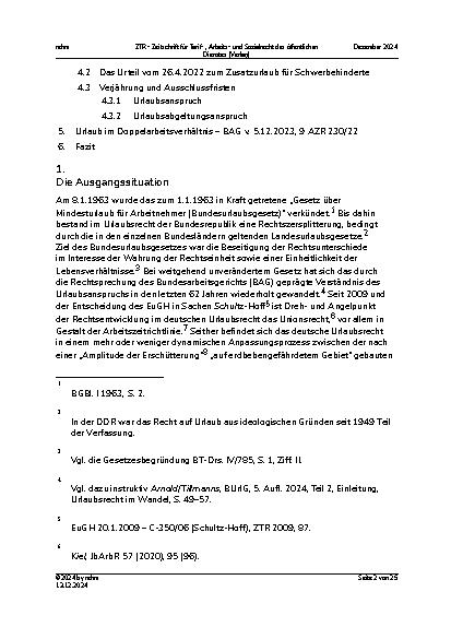 Vorschauseite 2: Aktuelles Urlaubsrecht im Spagat zwischen Erfurt und Luxemburg