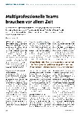 Vorschauseite 1: Multiprofessionelle Teams brauchen vor allem Zeit.