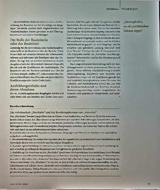 Vorschauseite 3: Ausbildung als Baukasten