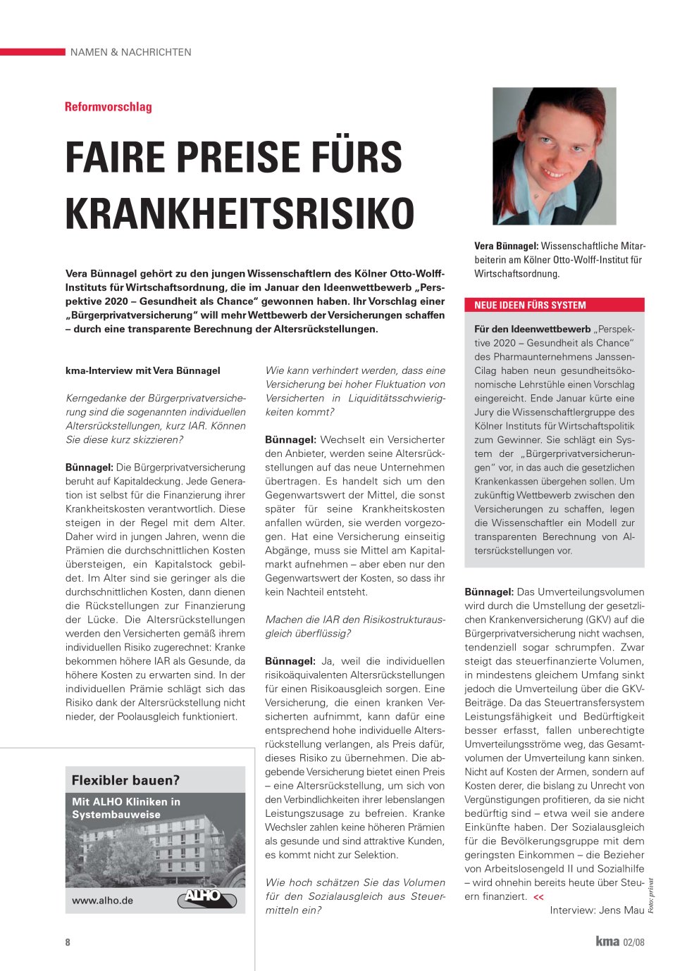 Vorschauseite 1: Faire Preise fürs Krankheitsrisiko